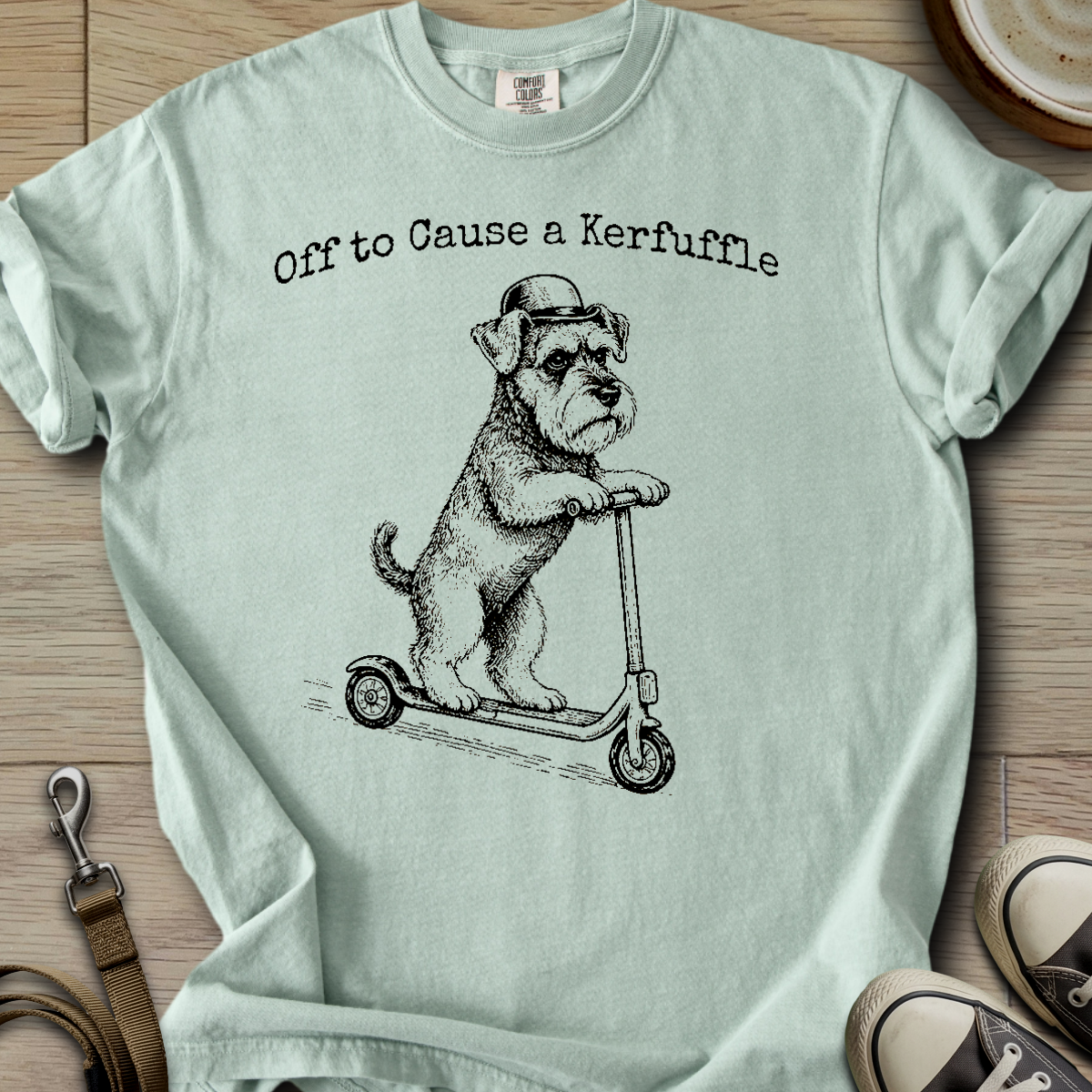 Off to Cause a Kerfuffle - Schnauzer T-Shirt