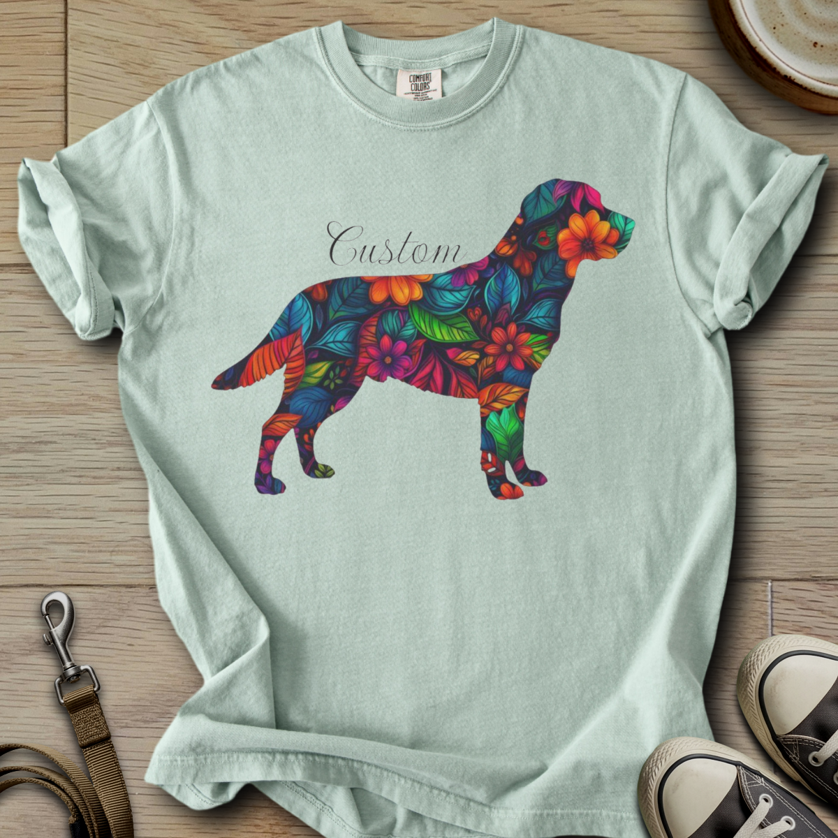 Personalized Name dog silhouette - Labrador T-Shirt