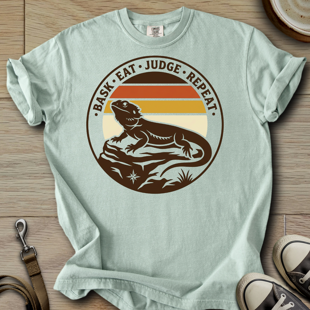 Bask, Eat, Judge, Repeat - Beardie T-Shirt