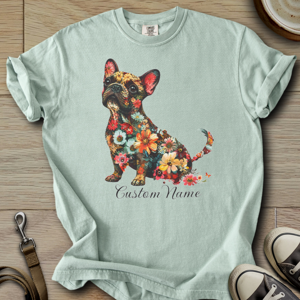Custom Name dog silhouette - Frenchie T-Shirt