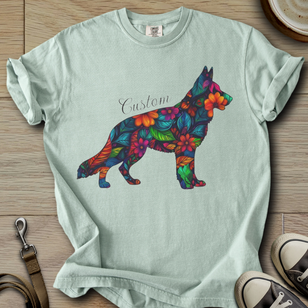 Personalized Name dog silhouette - GSD T-Shirt
