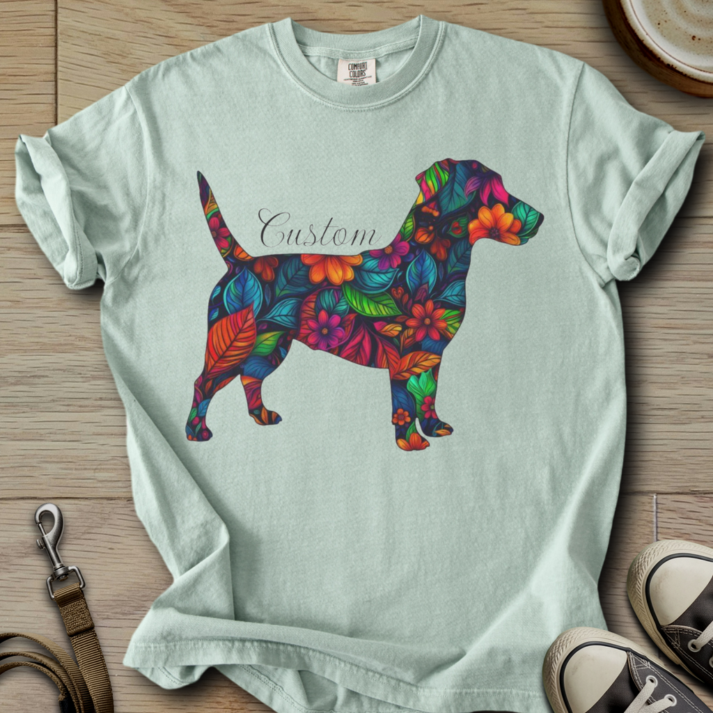 Personalized Name dog silhouette - Parson T-Shirt