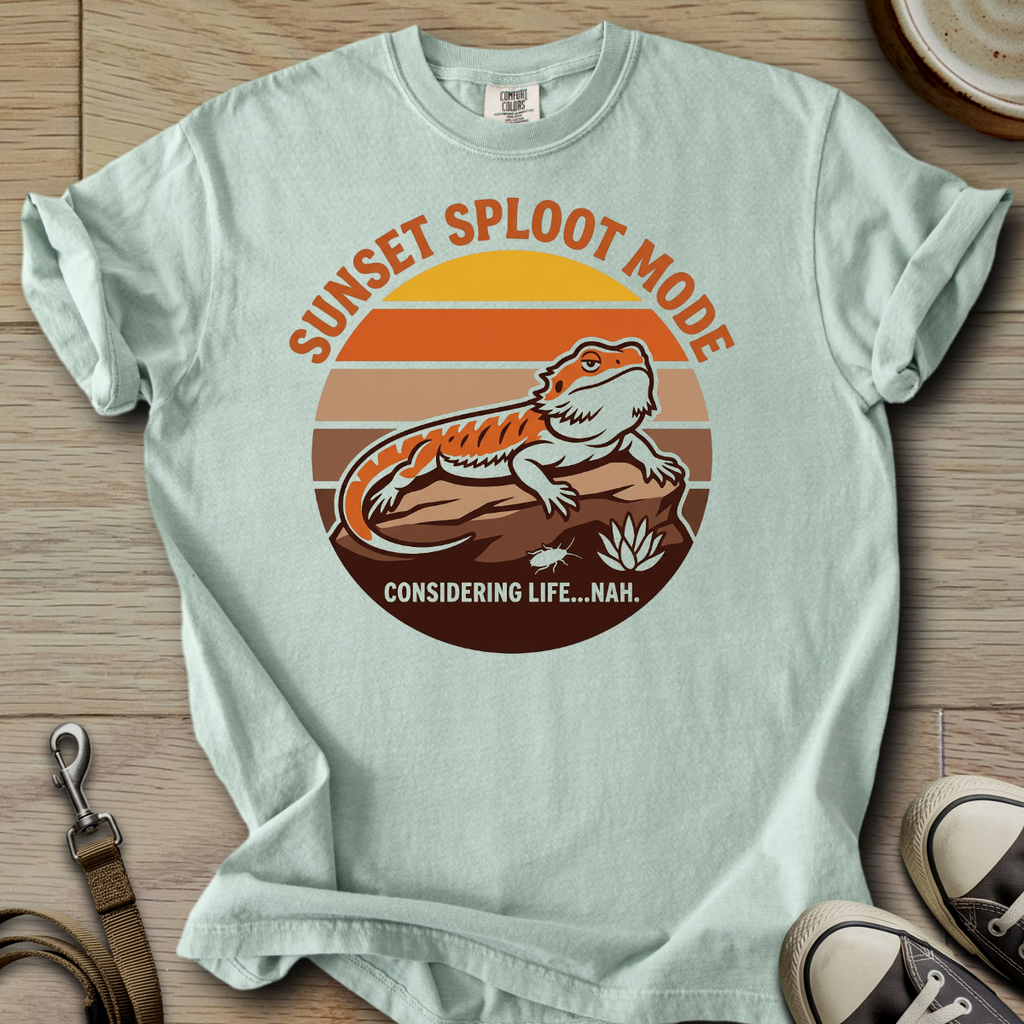 Sunset Sploot Mode - Beardie T-Shirt