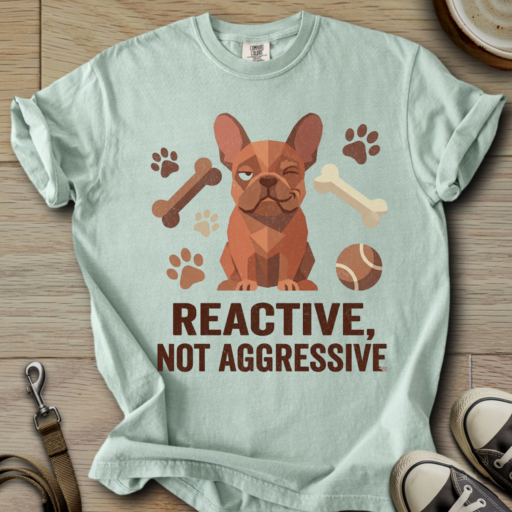 Reactive not Aggressive - Frenchie T-Shirt