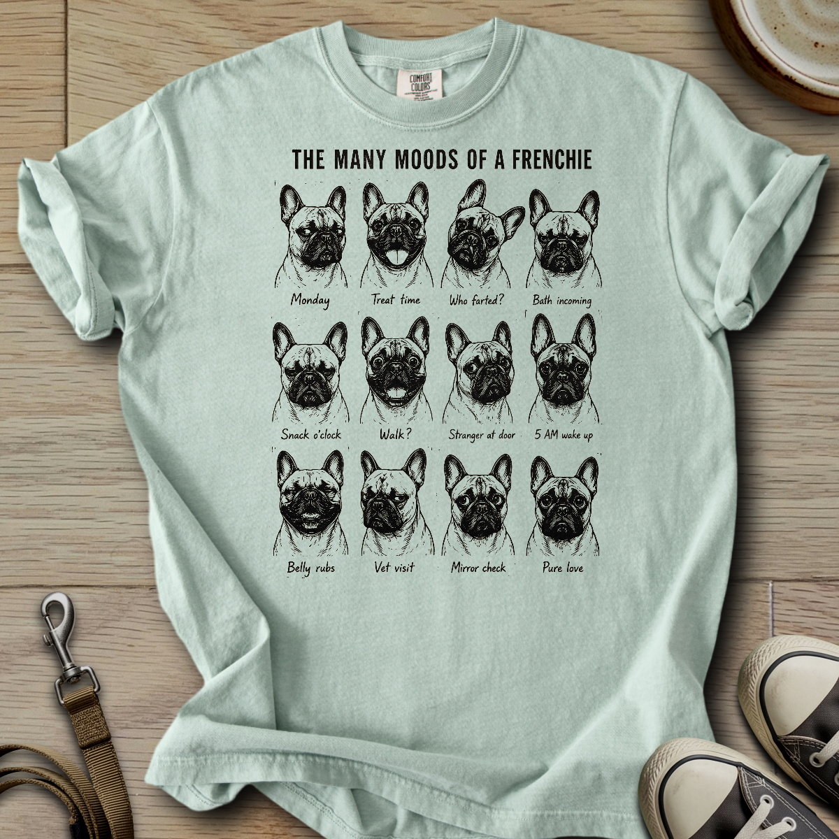 Many Moods of a Frenchie T-Shirt