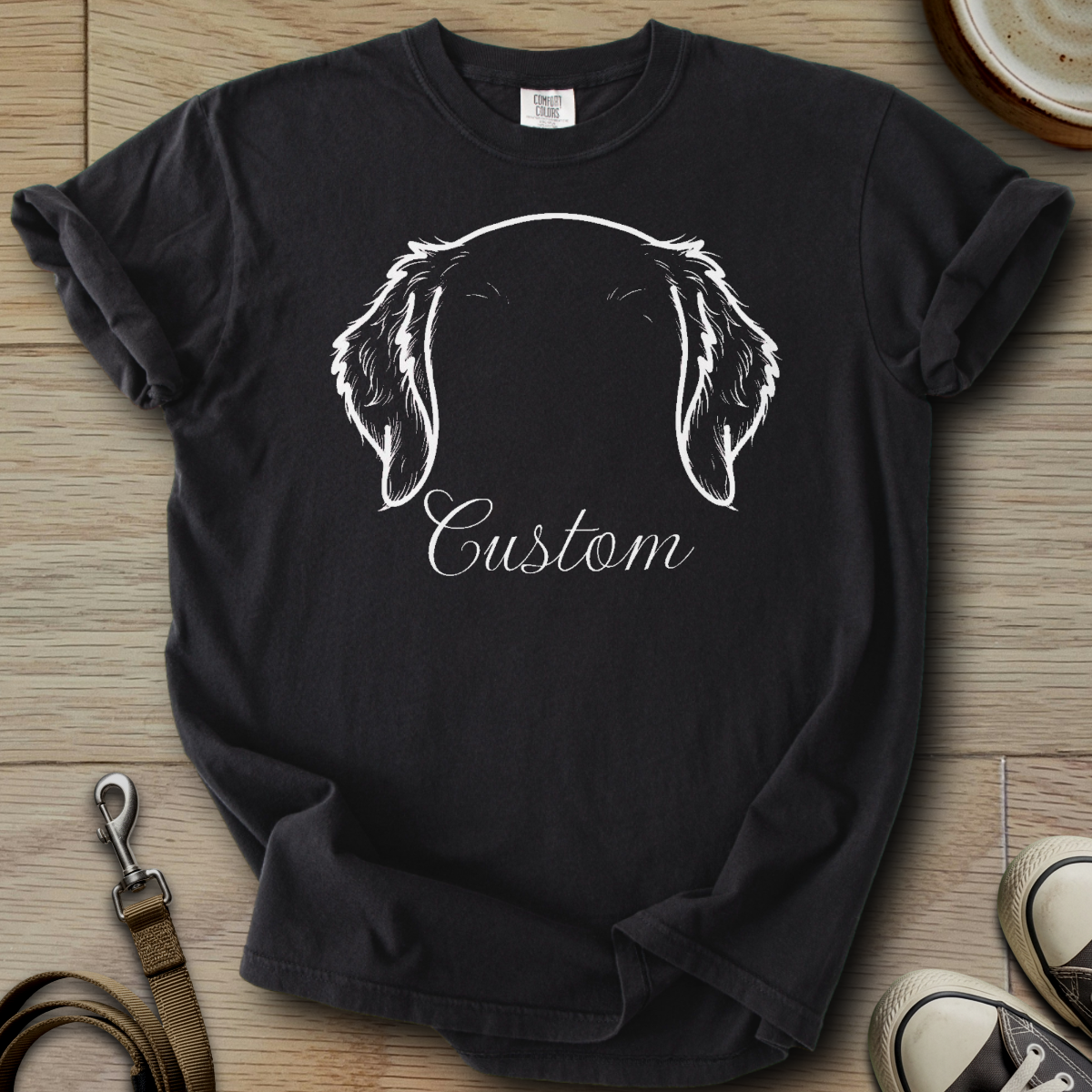 Personalized Name dog silhouette - Golden T-Shirt