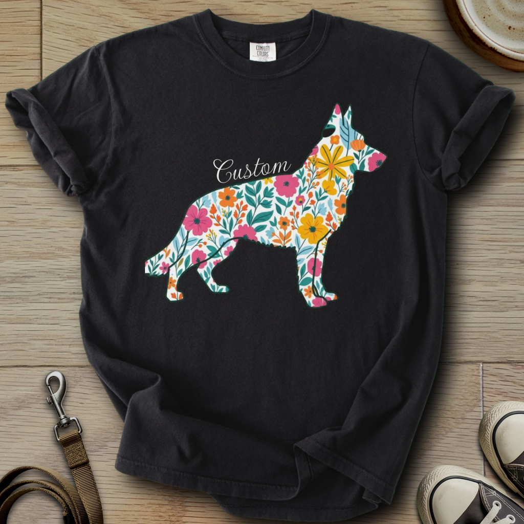 Personalized Name dog silhouette - GSD T-Shirt