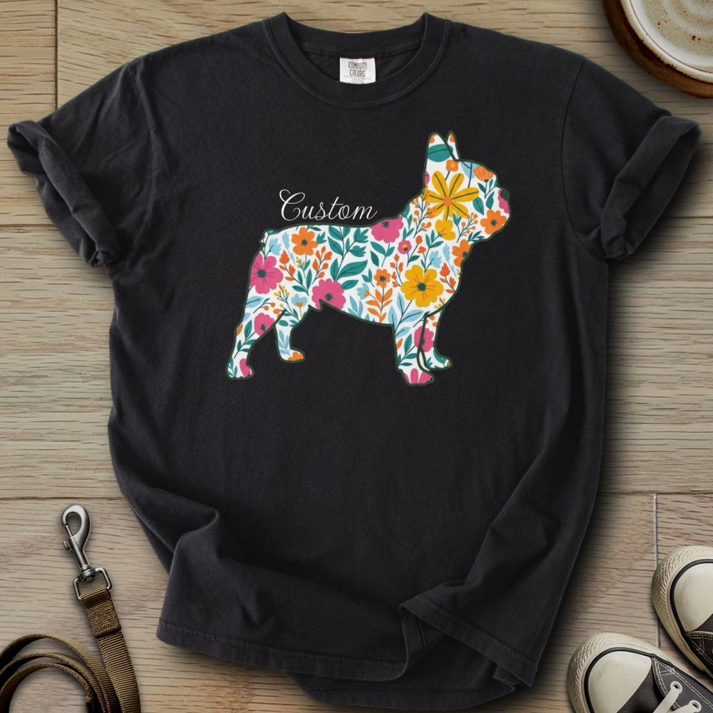 Personalized Name dog silhouette - Frenchie T-Shirt