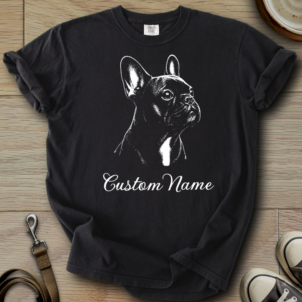 Custom Name dog silhouette - Frenchie T-Shirt