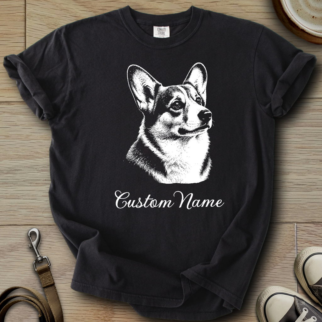 Custom Name dog silhouette - Corgi T-Shirt