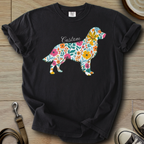 Personalized Name dog silhouette - Golden T-Shirt