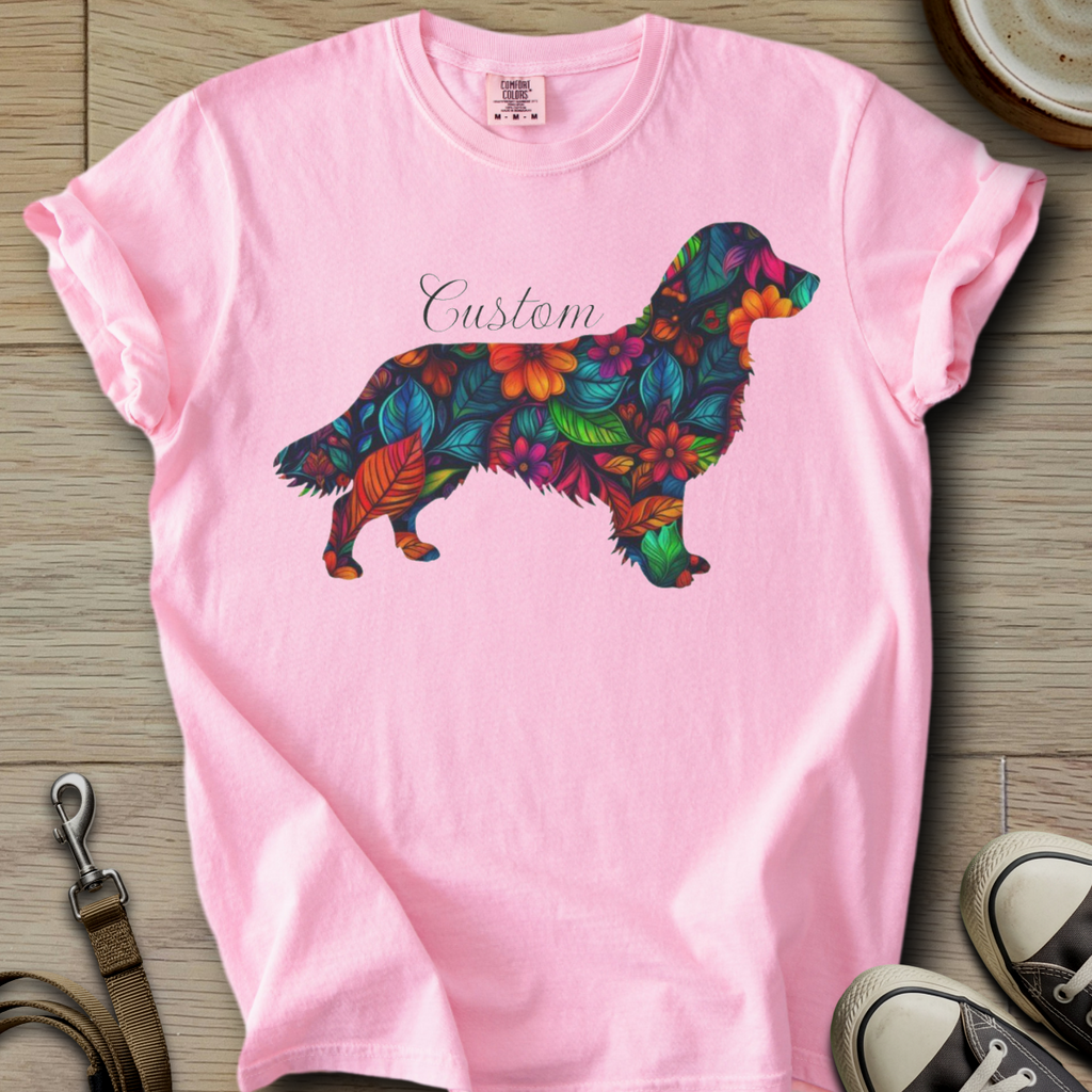 Personalized Name dog silhouette - Golden T-Shirt