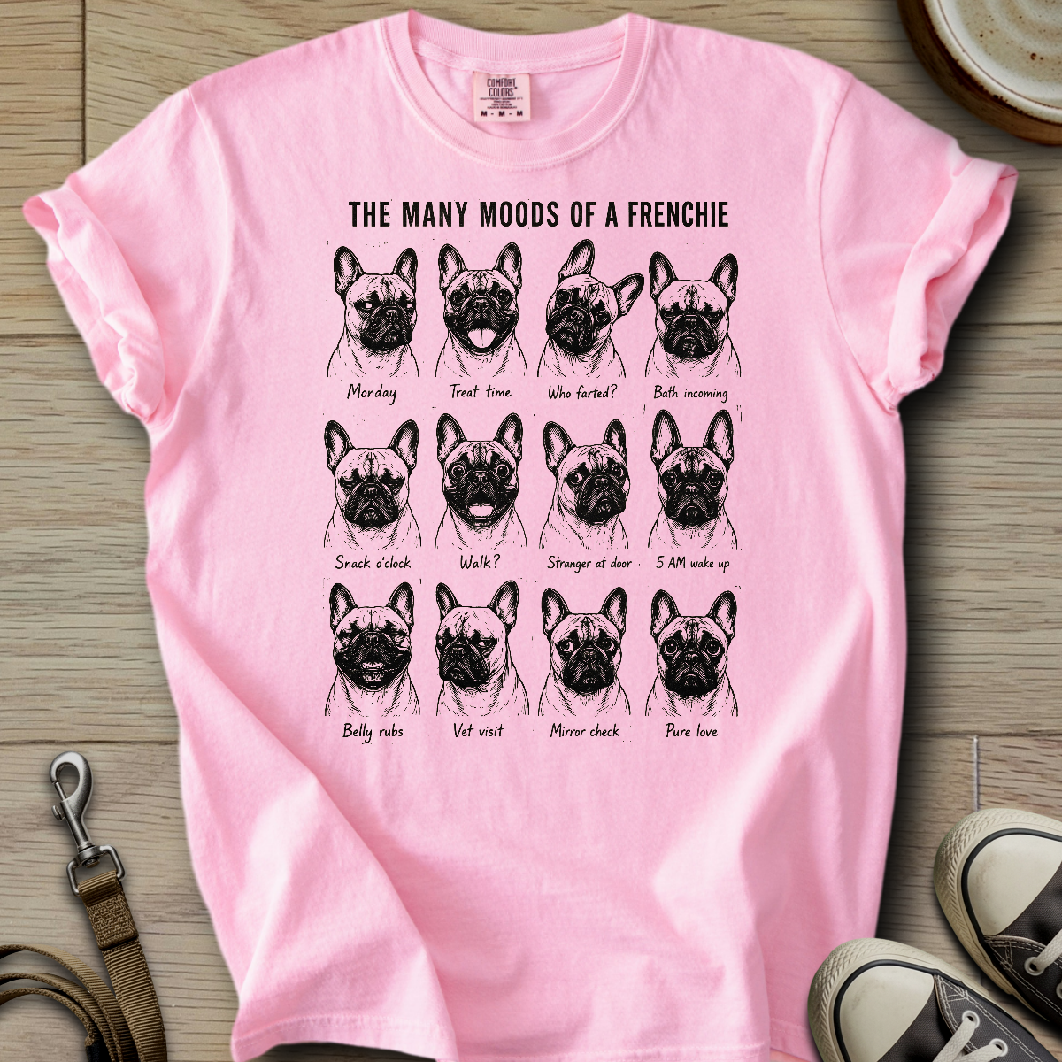 Many Moods of a Frenchie T-Shirt