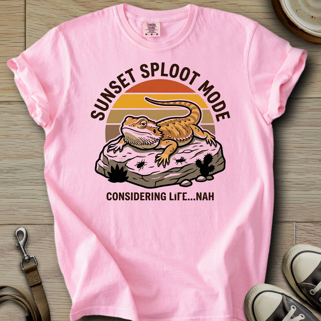 Sunset Sploot Mode - Beardie T-Shirt