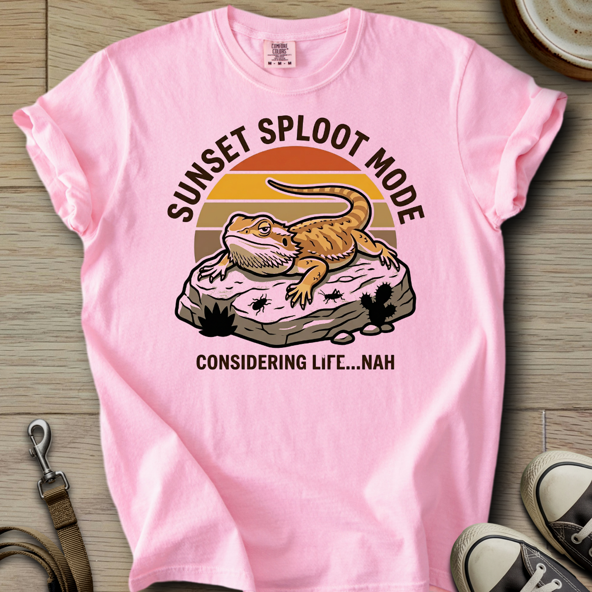 Sunset Sploot Mode - Beardie T-Shirt