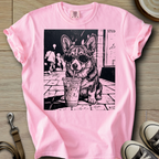 Dog Drinking Iced Coffee - Corgi T-Shirt