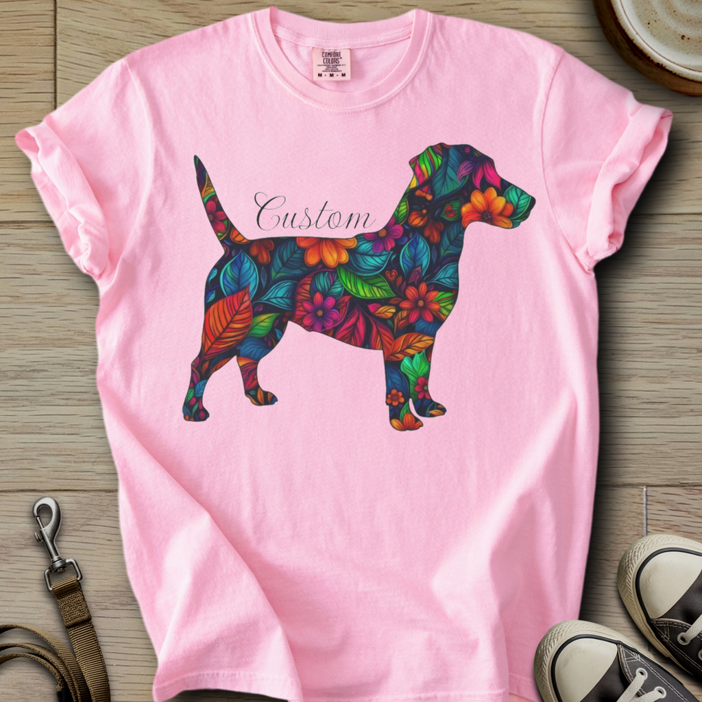 Personalized Name dog silhouette - Parson T-Shirt