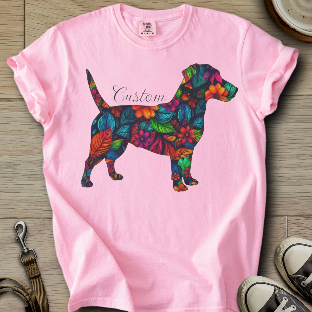 Personalized Name dog silhouette - Parson T-Shirt