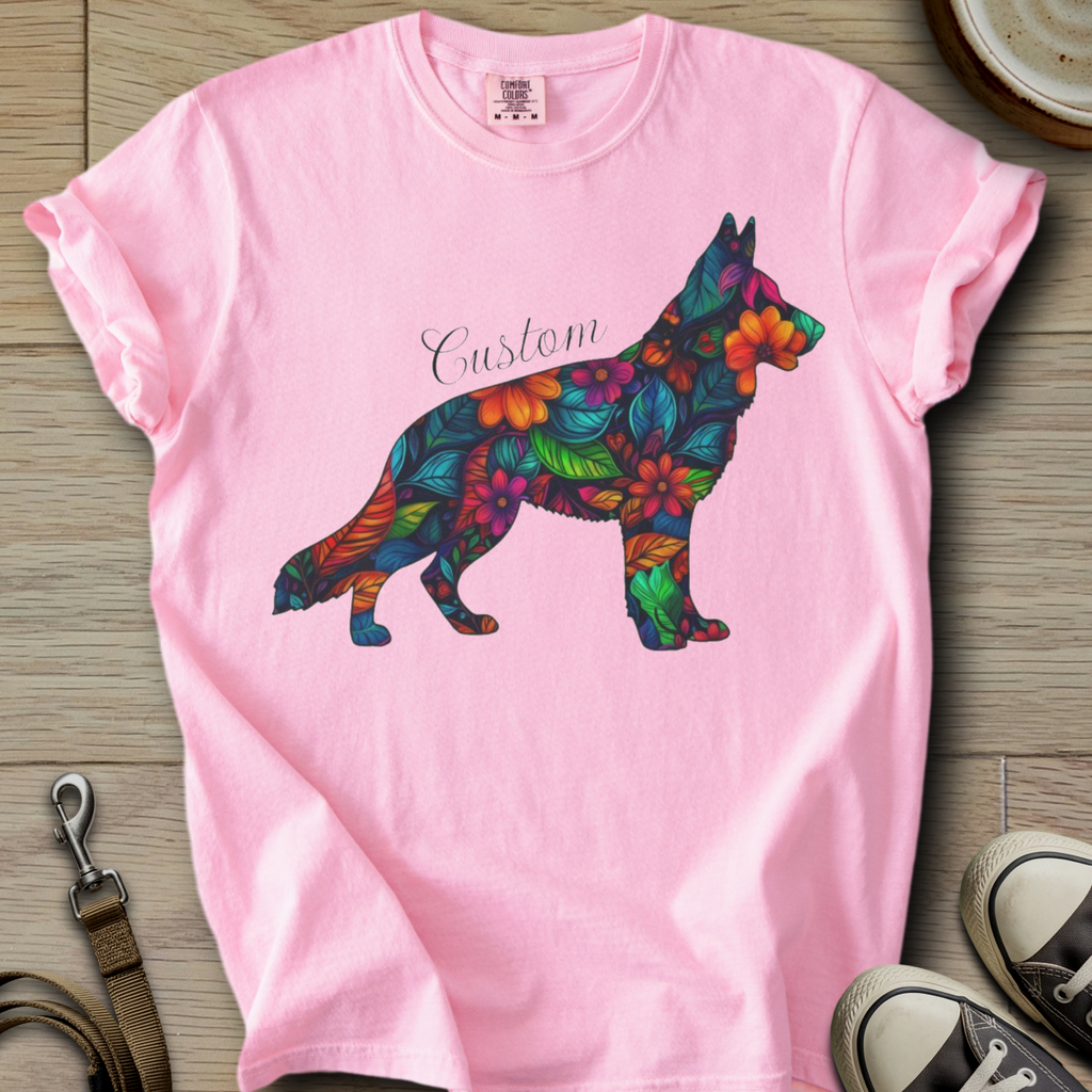 Personalized Name dog silhouette - GSD T-Shirt