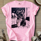 Dog Drinking Iced Coffee - Frenchie T-Shirt