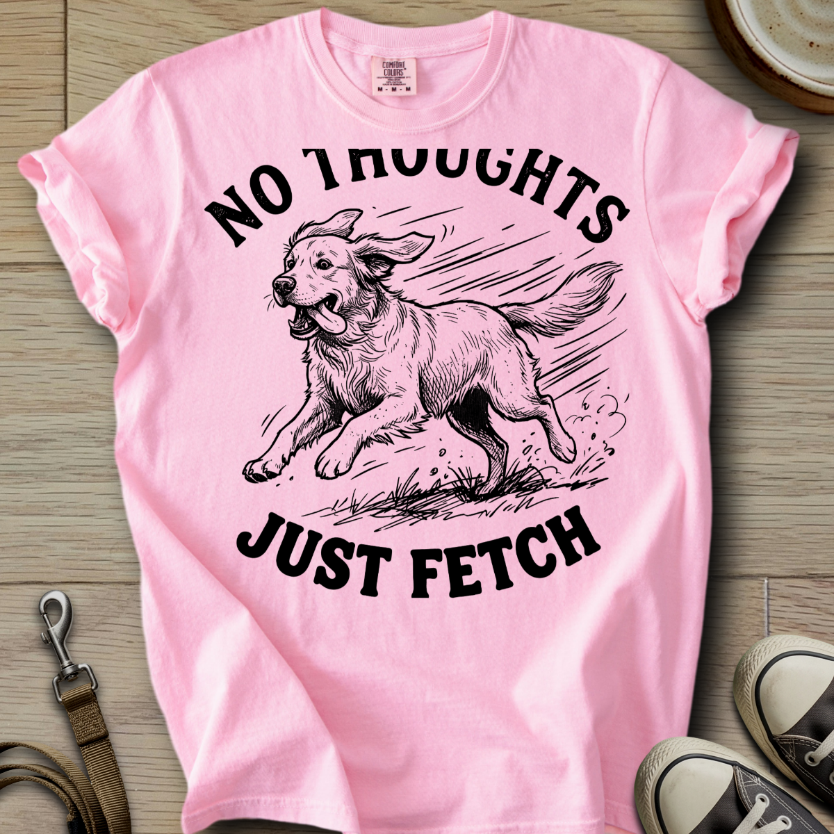 No Thoughts Just Fetch - Golden T-Shirt
