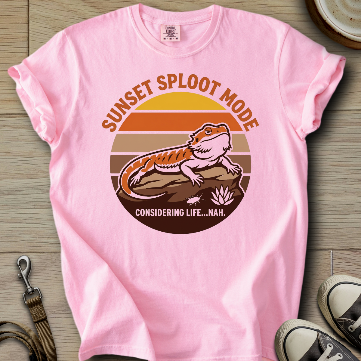 Sunset Sploot Mode - Beardie T-Shirt