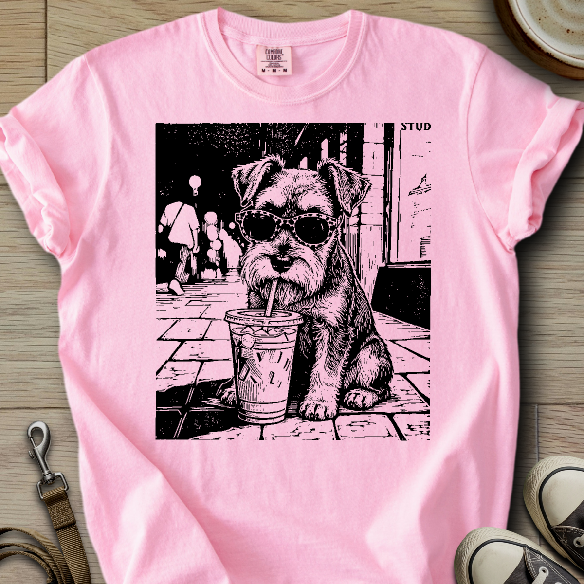 Cool Schnauzer drinking  T-Shirt