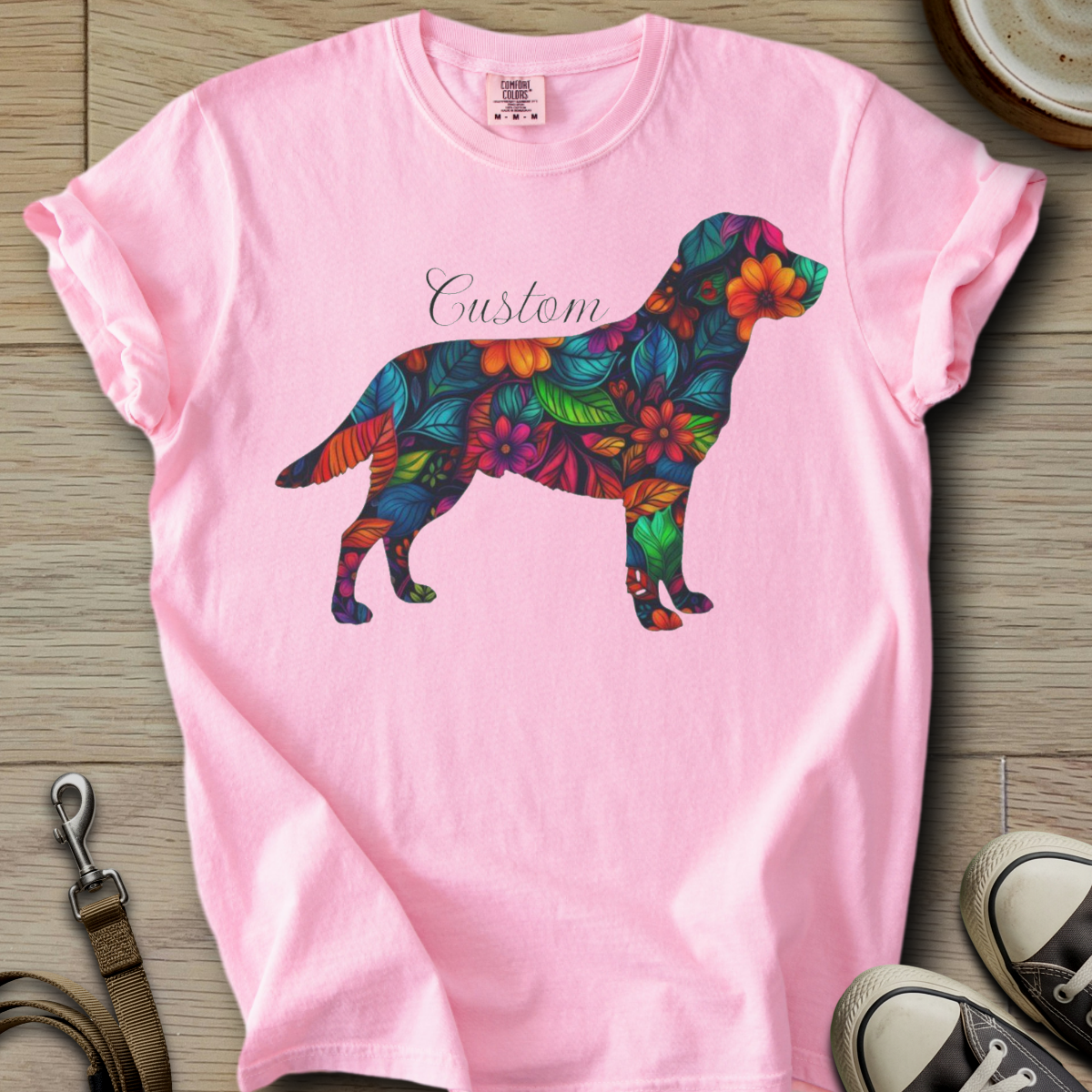 Personalized Name dog silhouette - Labrador T-Shirt