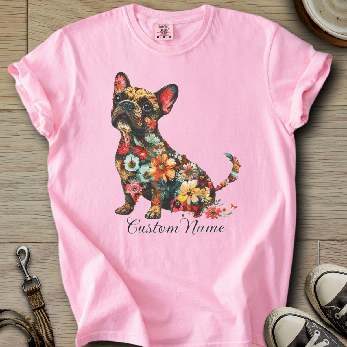 Custom Name dog silhouette - Frenchie T-Shirt