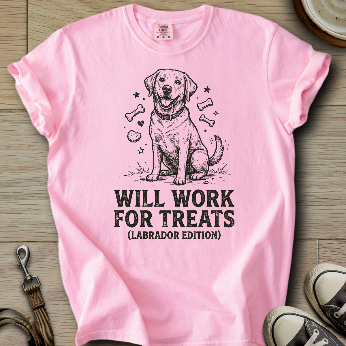 Will Work for Treats - Labrador T-Shirt