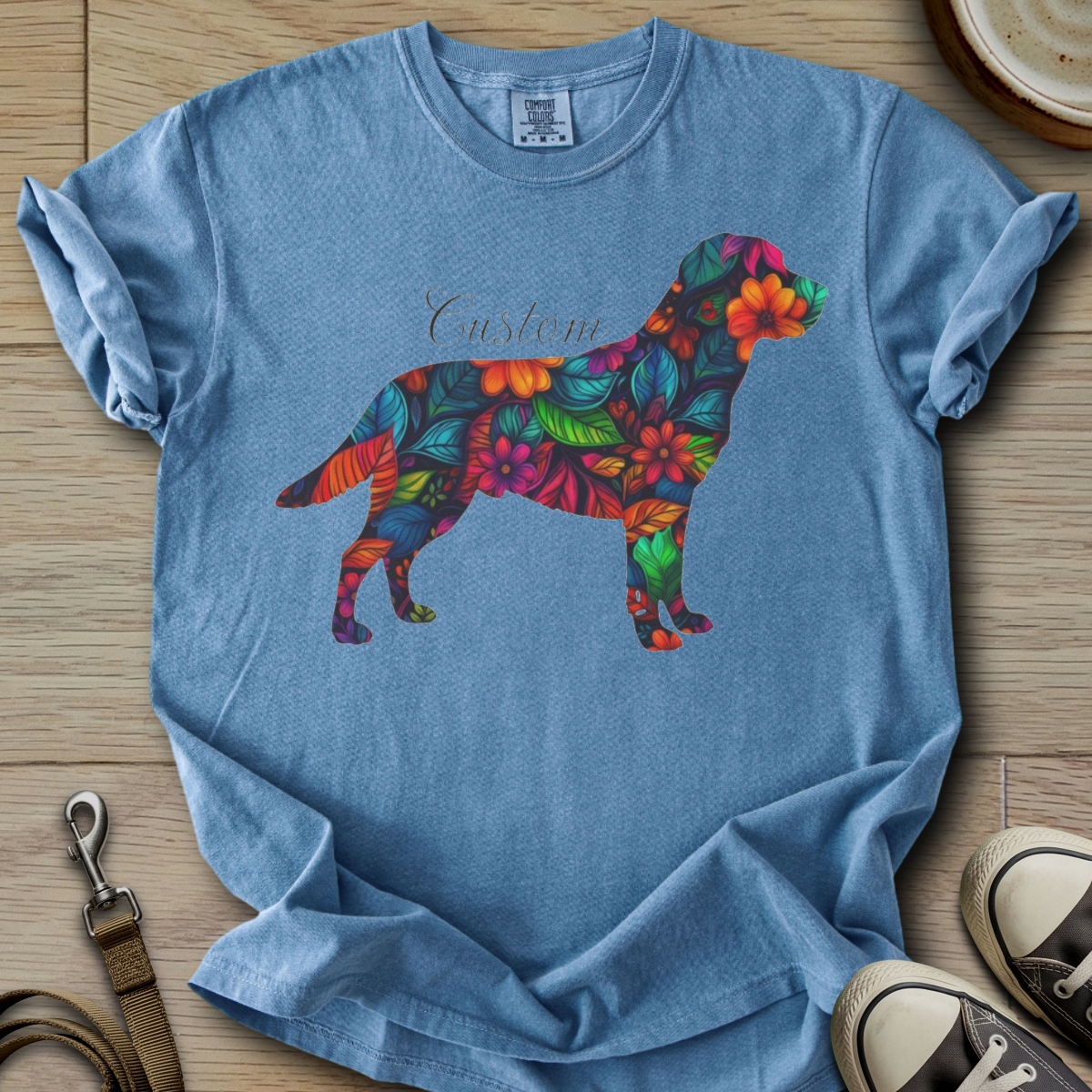 Personalized Name dog silhouette - Labrador T-Shirt