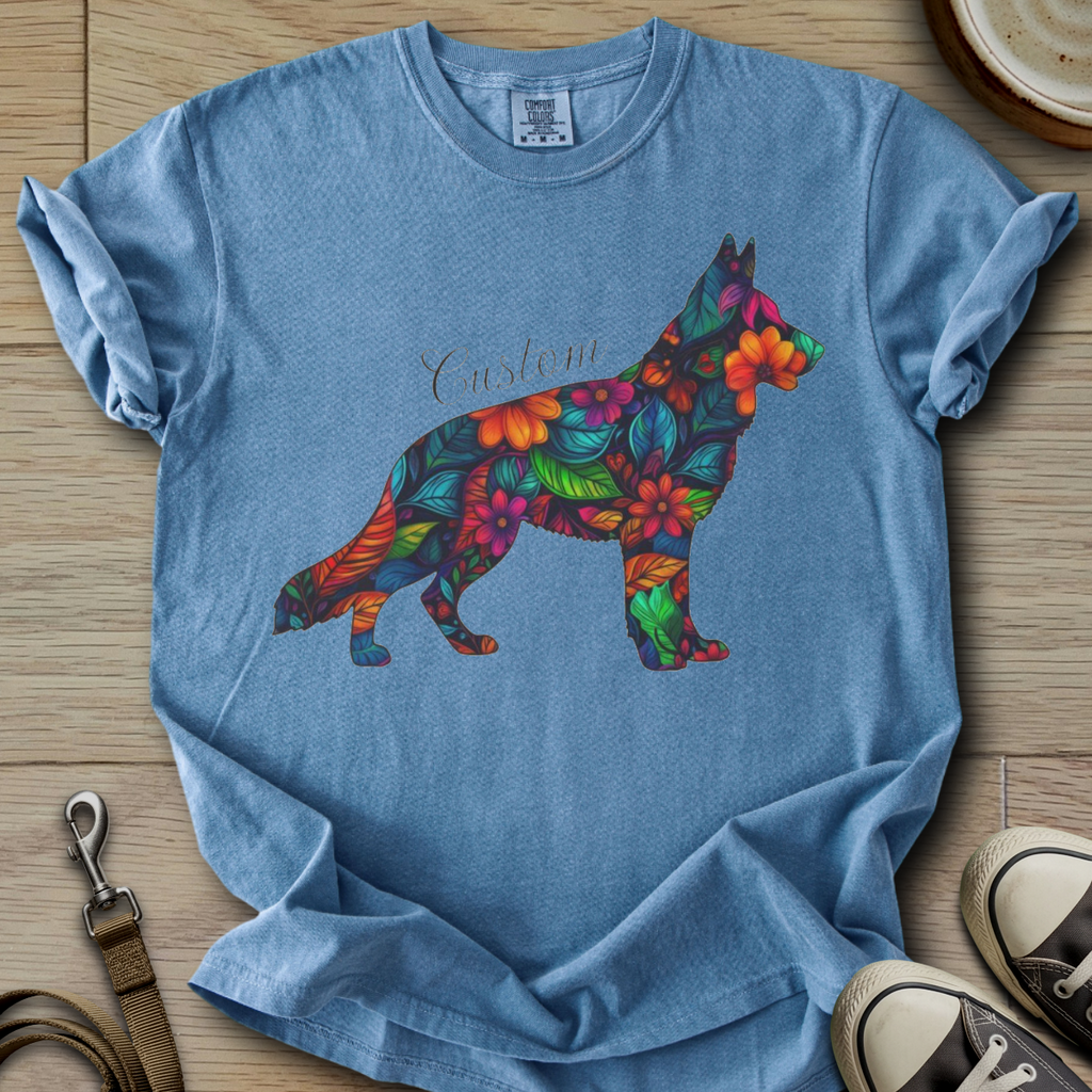 Personalized Name dog silhouette - GSD T-Shirt