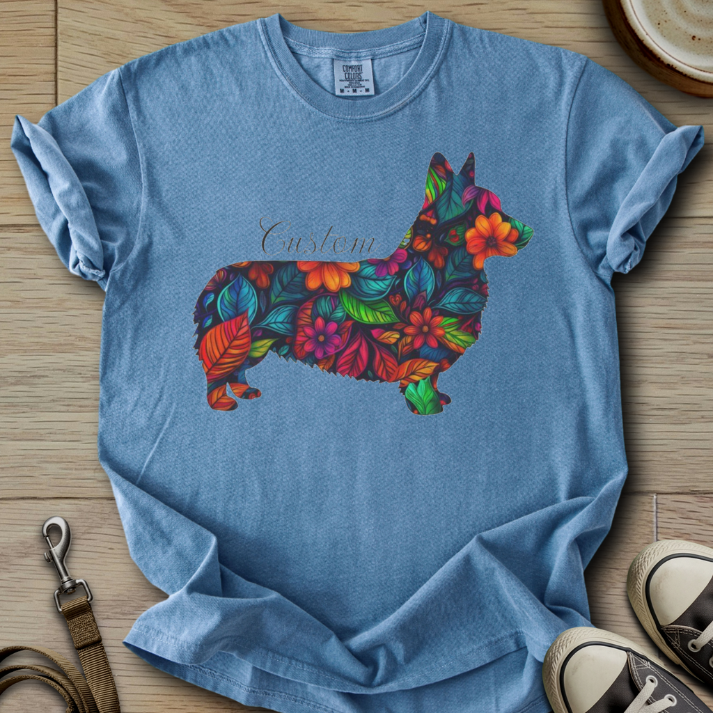 Personalized Name dog silhouette - Corgi T-Shirt