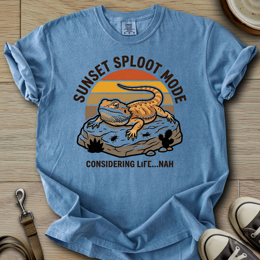 Sunset Sploot Mode - Beardie T-Shirt
