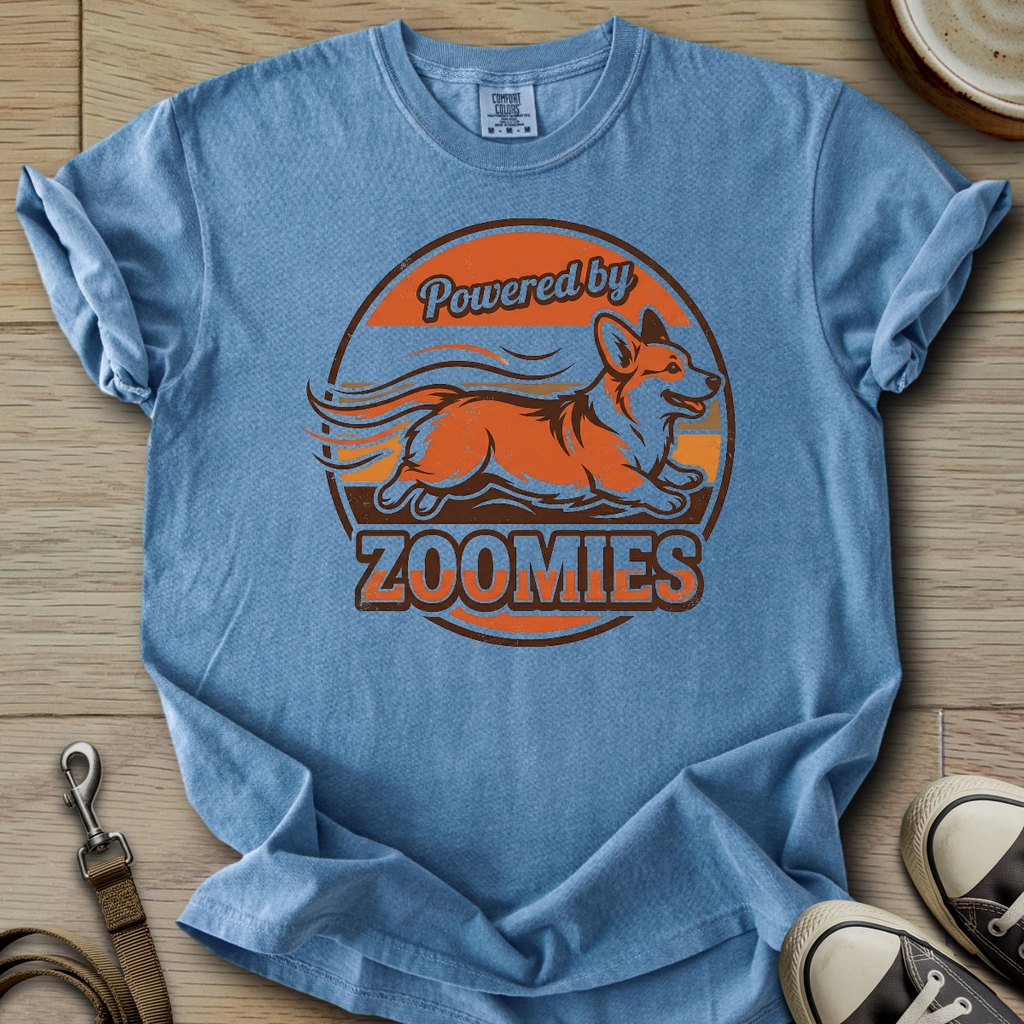 Powered by Zoomies - Corgi T-Shirt