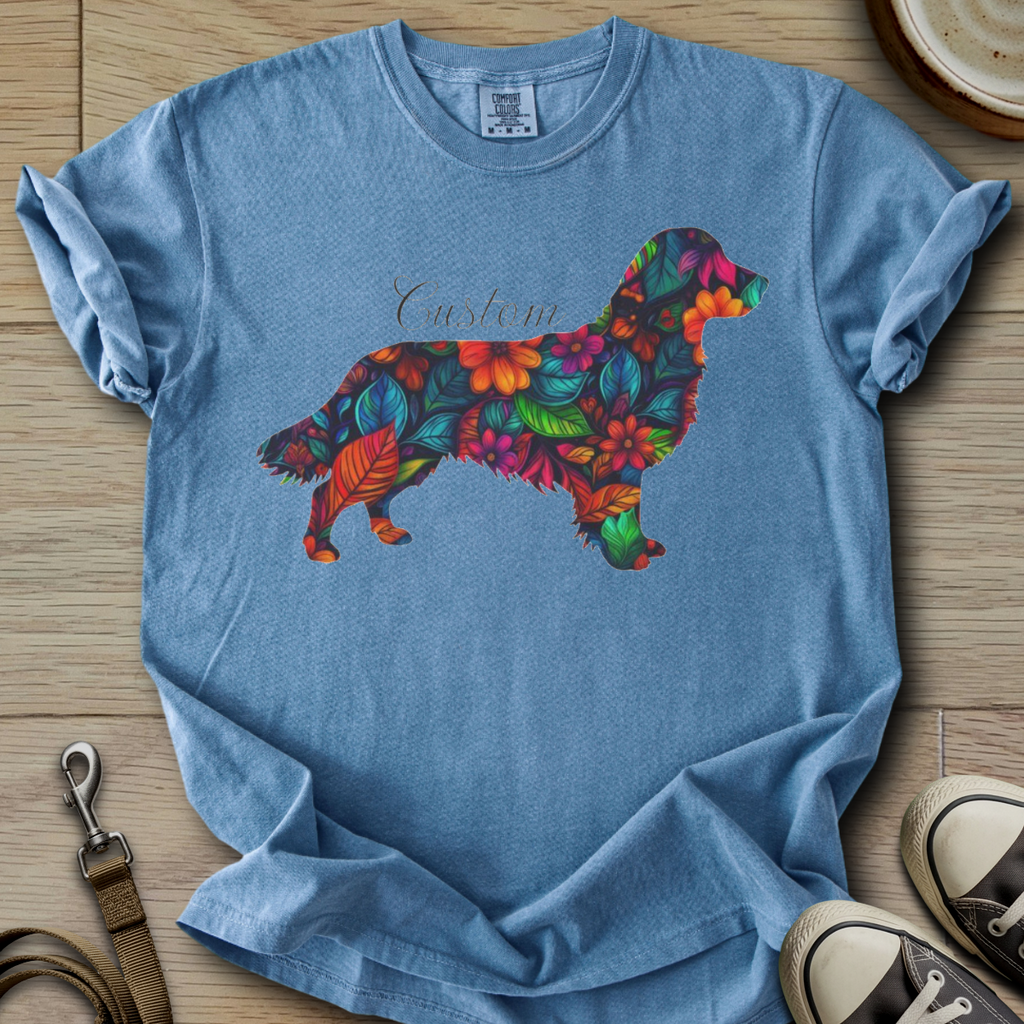 Personalized Name dog silhouette - Golden T-Shirt