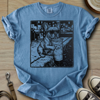 Dog Drinking Iced Coffee - Frenchie T-Shirt