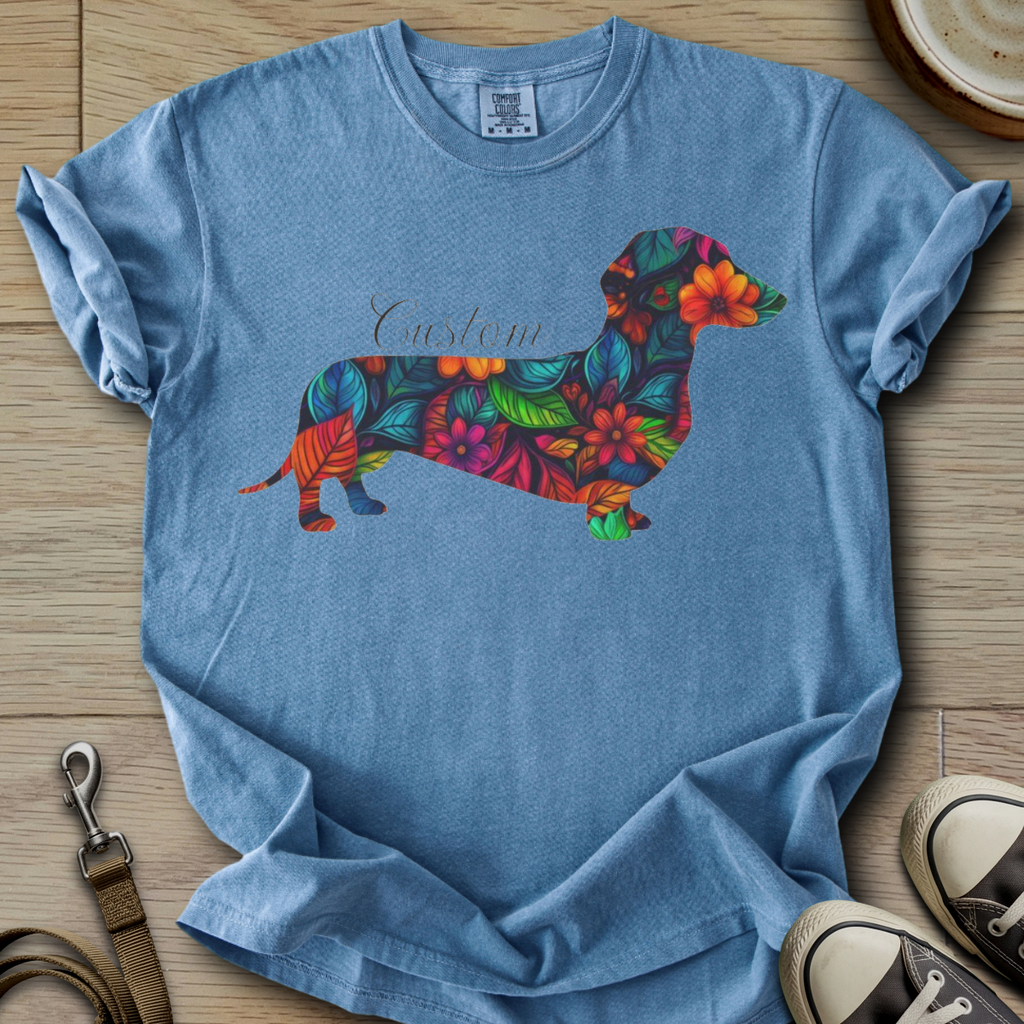 Personalized Name dog silhouette - Doxie T-Shirt