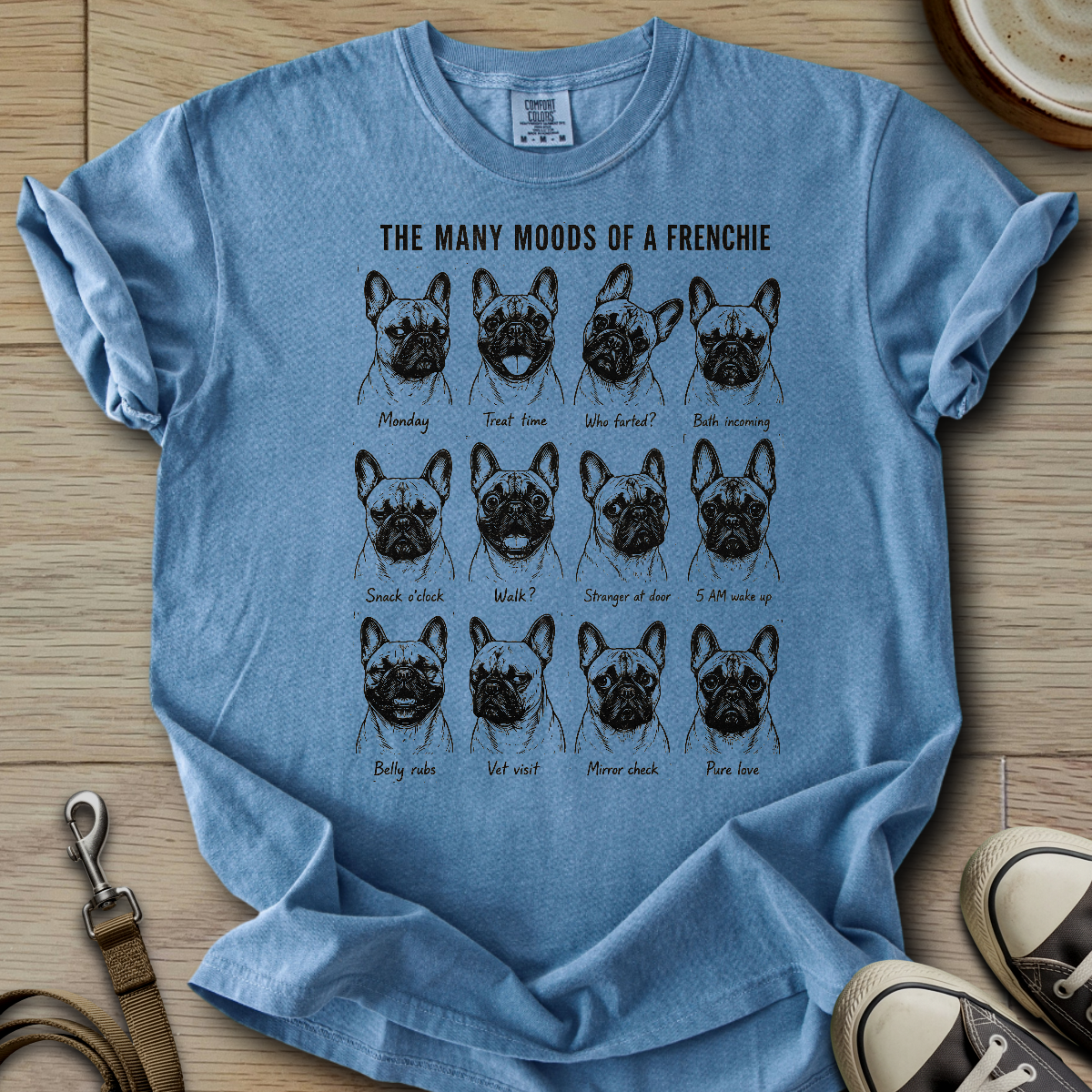 Many Moods of a Frenchie T-Shirt