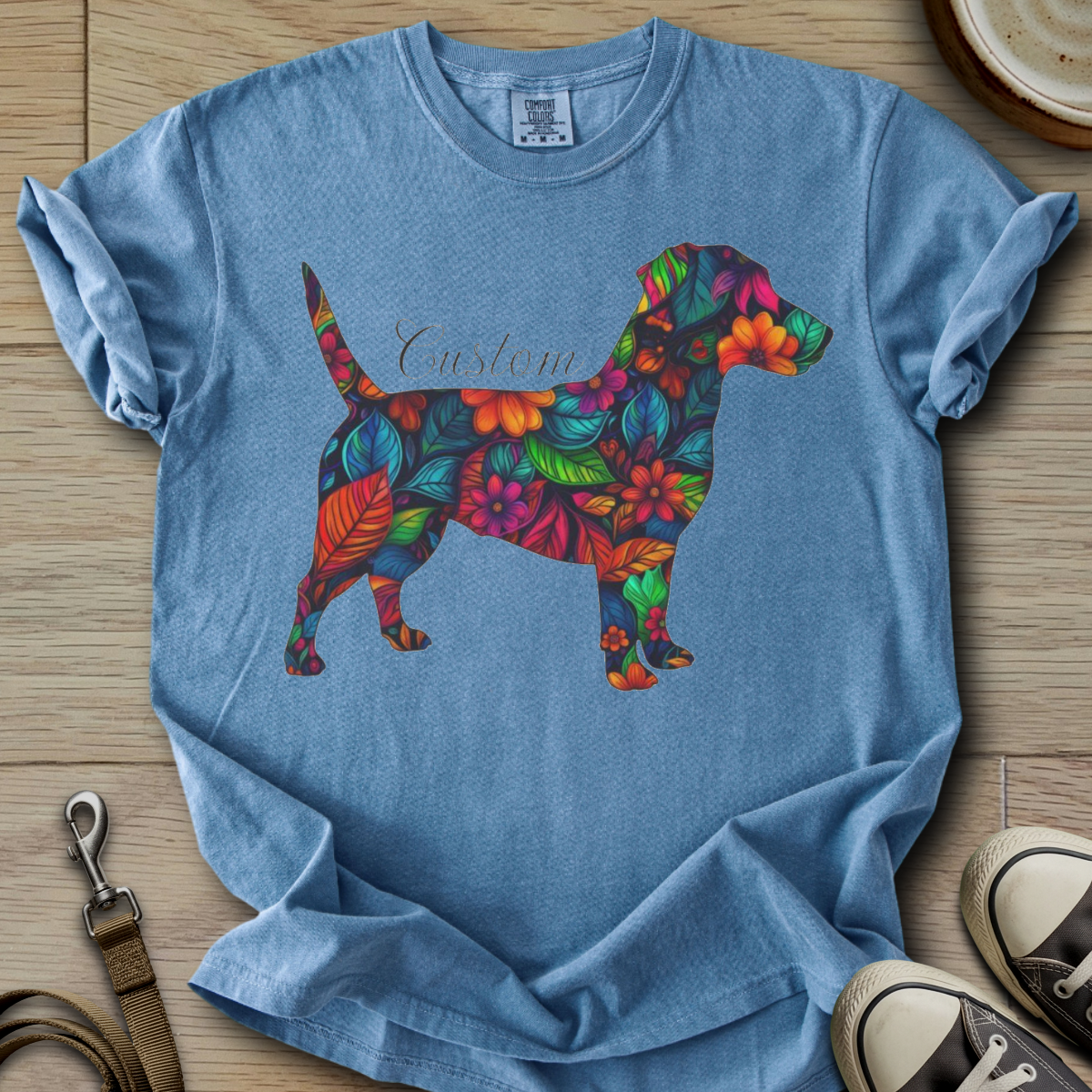 Personalized Name dog silhouette - Parson T-Shirt