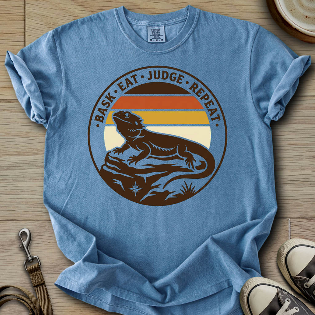 Bask, Eat, Judge, Repeat - Beardie T-Shirt