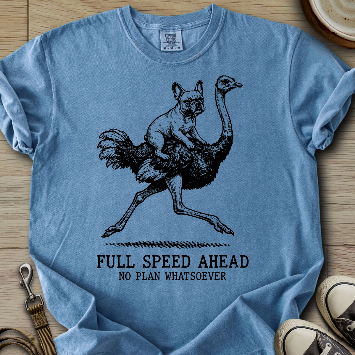 Full Speed Ahead - Frenchie T-Shirt
