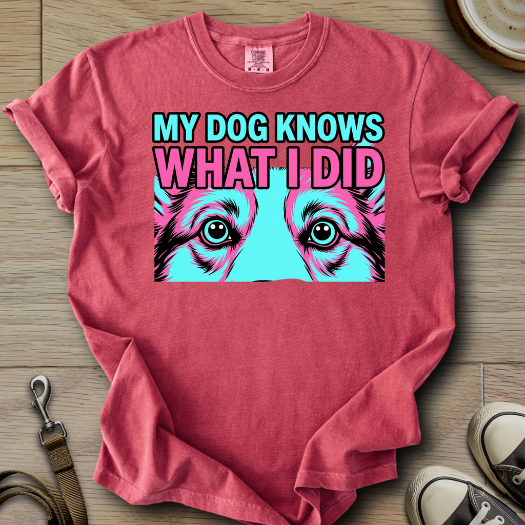 My Dog Knows What I did - Corgi T-Shirt