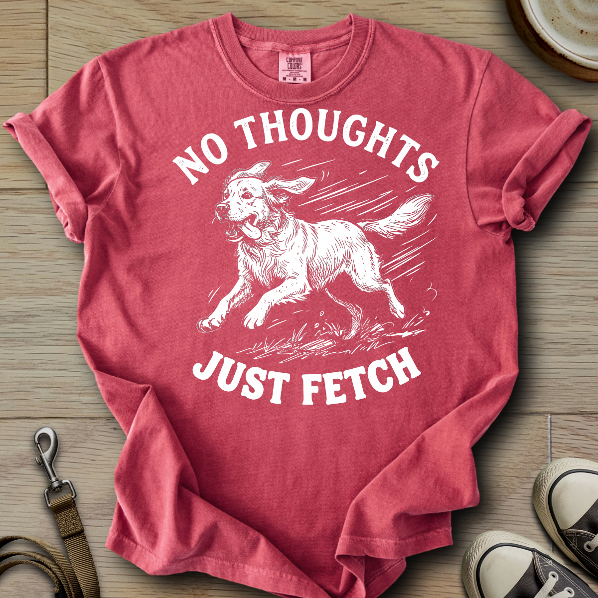 No Thoughts Just Fetch - Golden T-Shirt