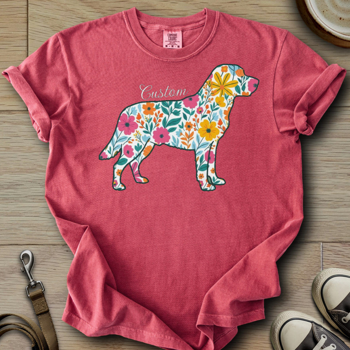 Personalized Name dog silhouette - Labrador T-Shirt