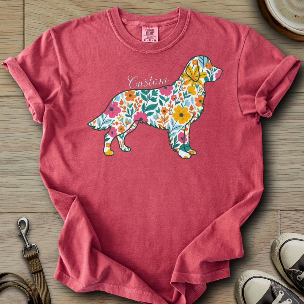 Personalized Name dog silhouette - Golden T-Shirt