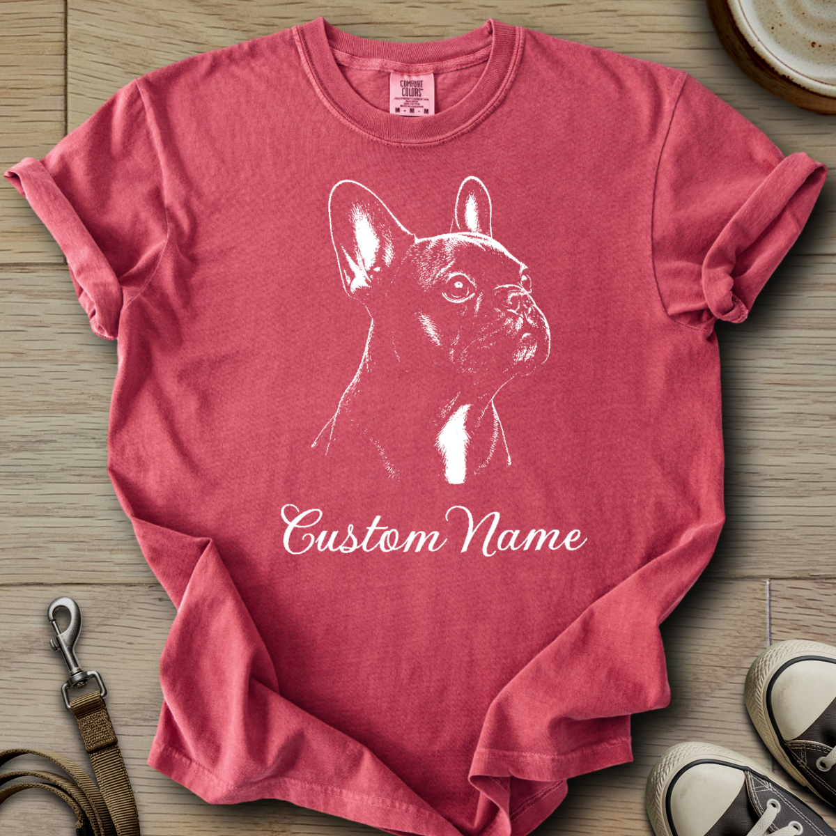 Custom Name dog silhouette - Frenchie T-Shirt