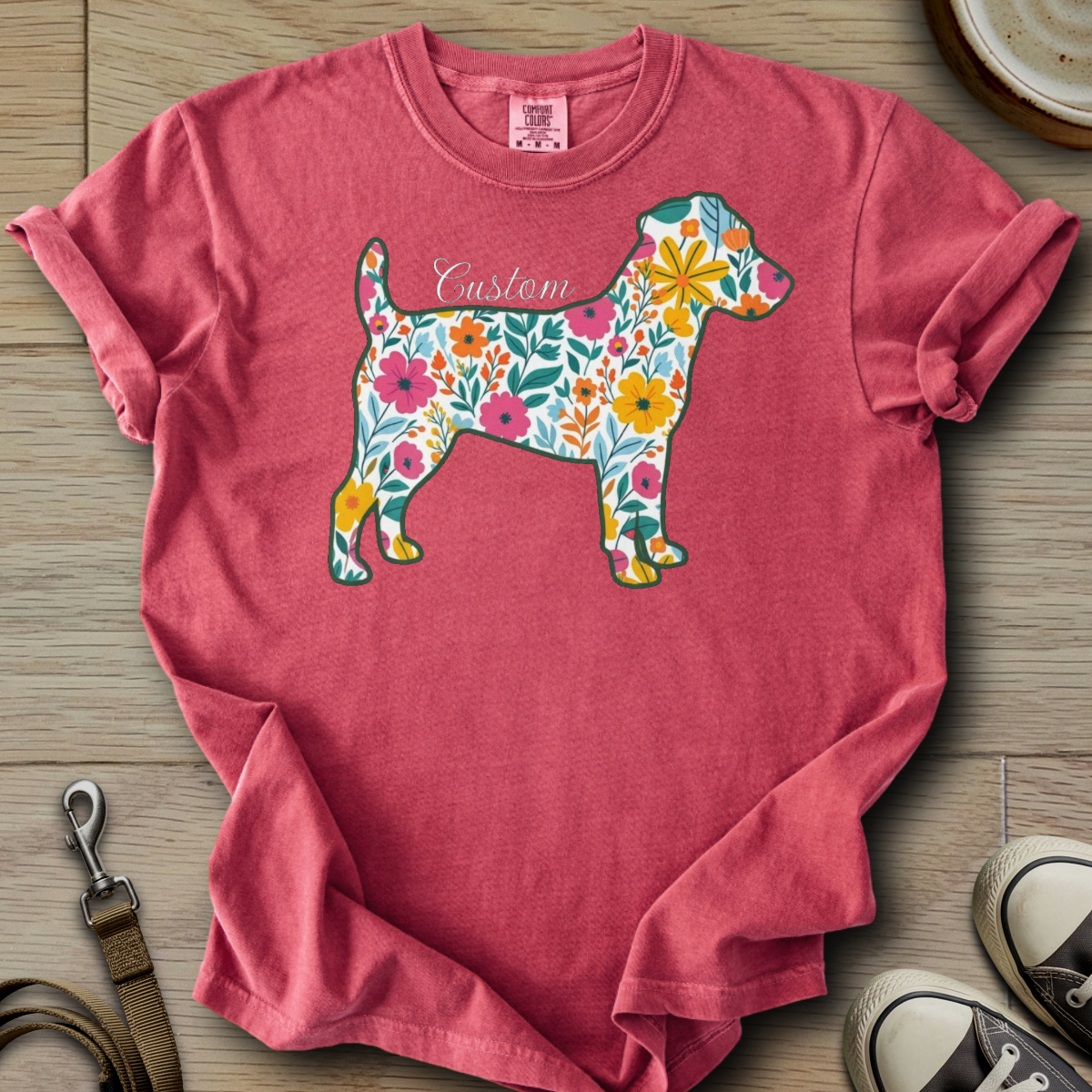 Personalized Name dog silhouette - Parson T-Shirt