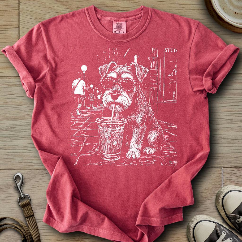 Cool Schnauzer drinking  T-Shirt