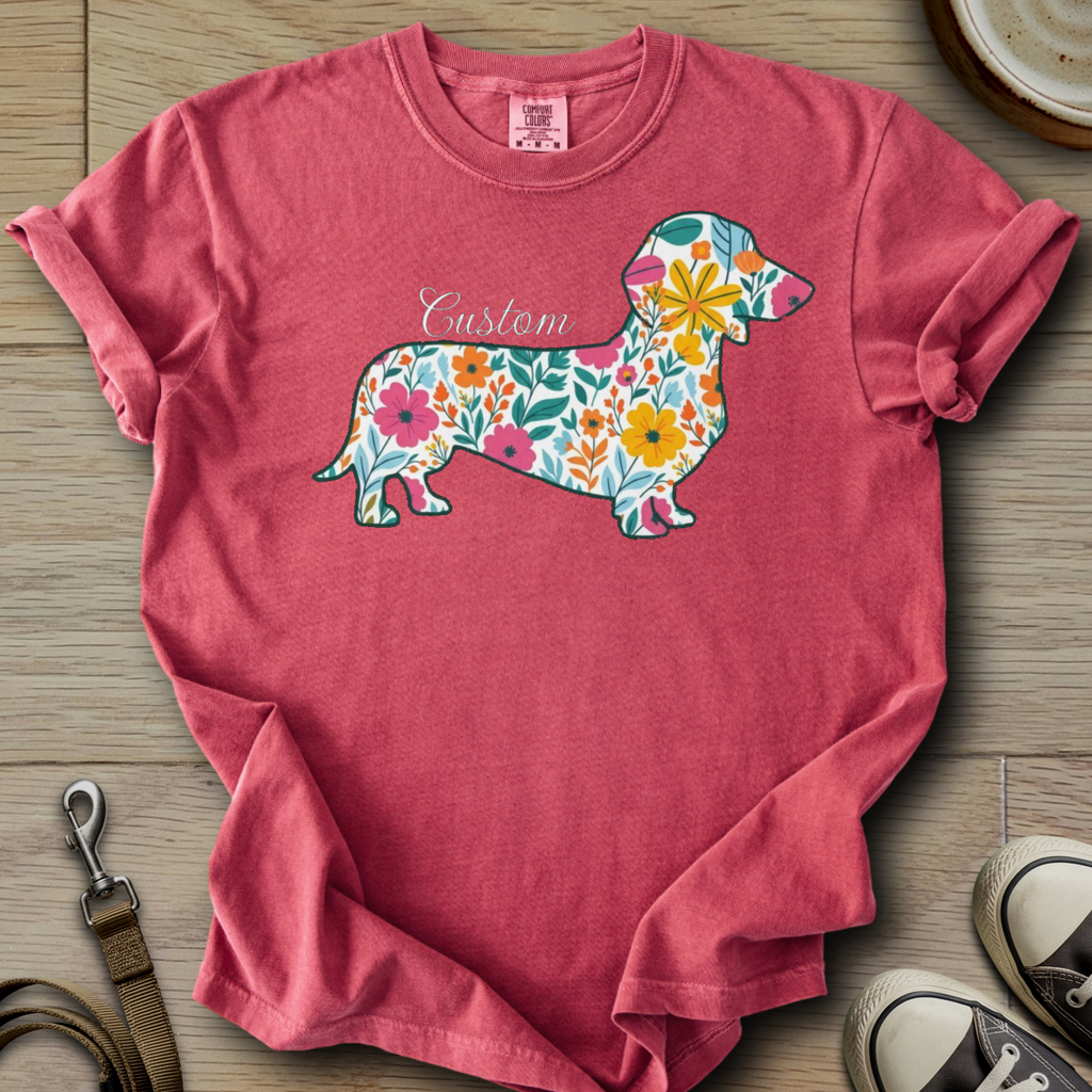 Personalized Name dog silhouette - Doxie T-Shirt